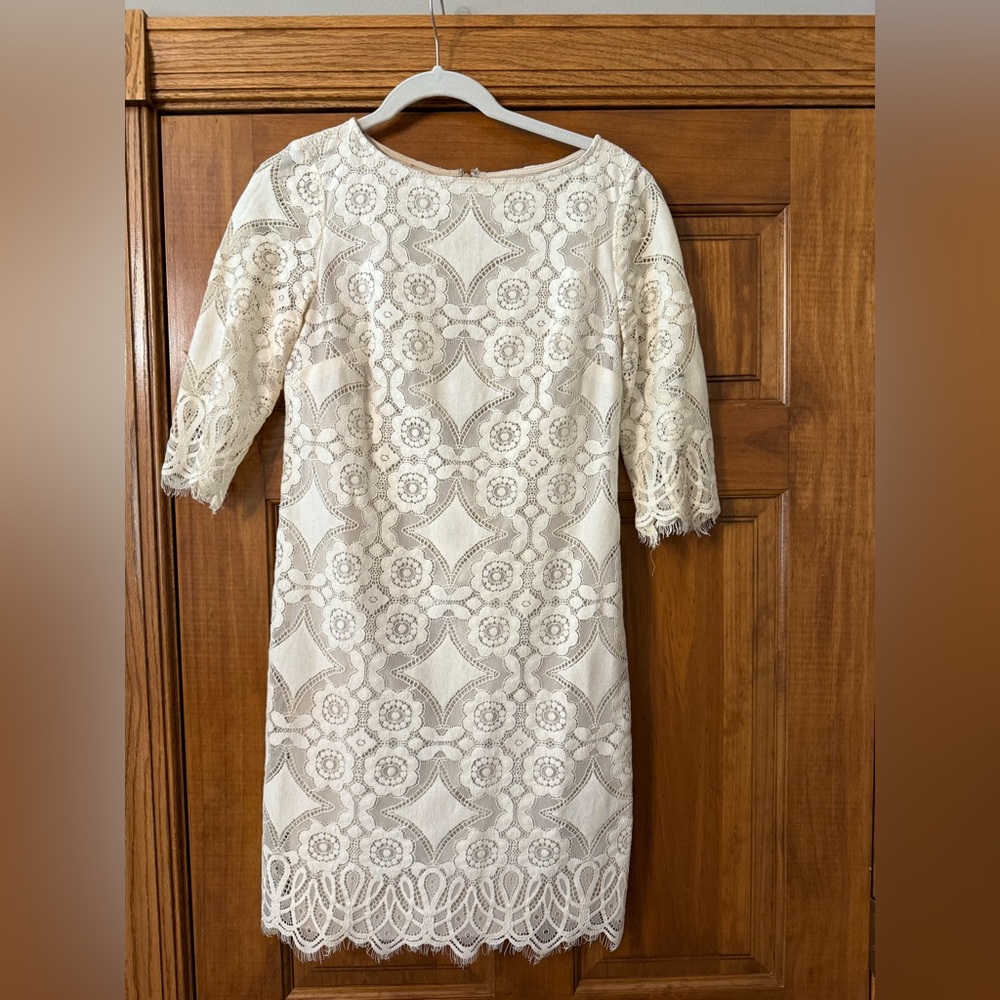 Eliza J White Lace Shift Mini Dress